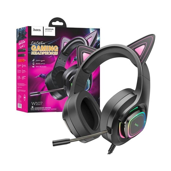 Hoco Wireless Cat Ear Gaming Headphones W107 Phantom Cat Hoco Wireless Cat Ear Gaming Headphones W107 Phantom Cat